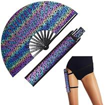 Edm Music Festivals, Holographic Fabric, Rave Accessories, Folding Hand Fan, Edm Music, Festival Accessories, Hand Held Fan, Rave Festival, Under The Lights