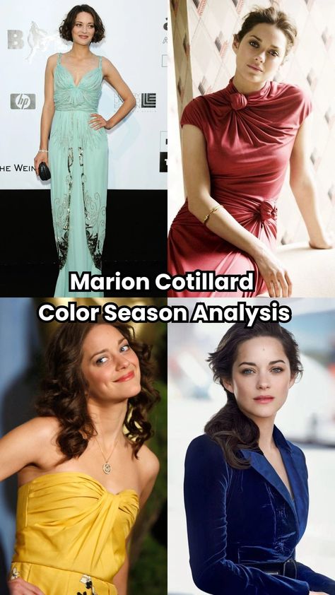 Marion Cotillard color season revealed. Is she a True Summer or True Winter? Find out with Four Seasons Studio's expert analysis. Kate Middleton Color Analysis, Cool Winter Celebrities, True Winter Celebrities, Winter Color Season, Color Season Analysis, Marion Cotillard Style, True Winter Palette, Color Analysis Winter, Season Analysis