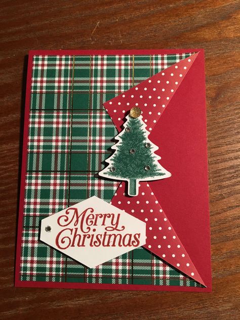 Card Layouts Templates With Measurements, Stampin Up Cards Christmas, Christmas Cards Tree, Christmas Tree Cards Handmade, Outdoor Christmas Decoration Ideas, Handcrafted Christmas Cards, Outdoor Decoration Ideas, Stamped Christmas Cards, Simple Christmas Cards