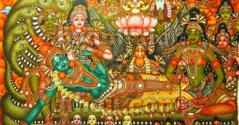 Anandhashayanam 10 Pooja Stand, Hospital Decor, Cartoons Krishna, Mural Paintings, Kerala Mural Painting, Kalamkari Painting, Lord Photo, Beautiful Art Paintings, Indian Painting