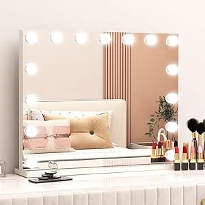 with 15 Dimmable Led Bulbs, 3 Color Lighting Modes, USB Charging Port Touch Control 10x Magnification 22.2 × 17.3 inch Large Vanity Mirror, Makeup Vanity Mirror With Lights, Hollywood Makeup Mirror, Makeup Vanity Lighting, Vanity Mirror With Lights, Mirrors For Makeup, Lighted Makeup Mirror, Hollywood Lights, Hollywood Makeup