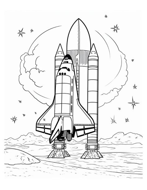 Free Rocket Ship Coloring Pages For Kids Ship Coloring Pages, Rocket Drawing, Airplane Coloring Pages, Moon Coloring Pages, Space Coloring Pages, Free Kids Coloring Pages, Star Coloring Pages, Screen Free Activities, Truck Coloring Pages