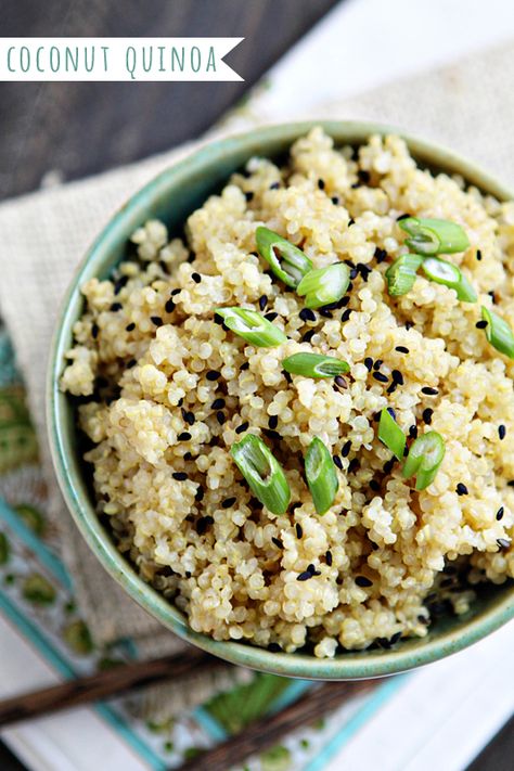 Coconut Quinoa, Try New Foods, Quinoa Recipe, Making Quinoa, Healthier Desserts, Asian Inspired Dishes, Vegetarian Meal, Baked Banana, Roasted Chickpeas