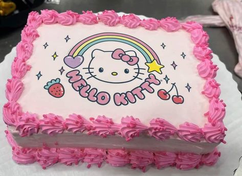 Hello Kitty Number Cake, Hello Kitty Sheet Cake, Picnic Rosa, Hello Kitty Birthday Cake, Hello Kitty Birthday Party, Kitty Cake, 23rd Birthday, Hello Kitty Cake, Vintage Decoration