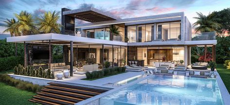 Modern Villas – We design, build and sell worldwide Home Designs Exterior, Contemporary Villa, Modern Villa Design, Bali Style, Modern Villa, Modern Mansion, Modern Architecture House, Modern Houses, Beautiful Villas