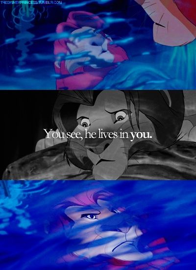 The Lion King You see, he lives in you. How beautiful is the meaning of this quote? Tattoo Lion King, He Lives In You, Lion King Quotes, Lion King 3, Tattoo Disney, Tattoo Lion, Lion King Movie, Il Re Leone, Film Disney