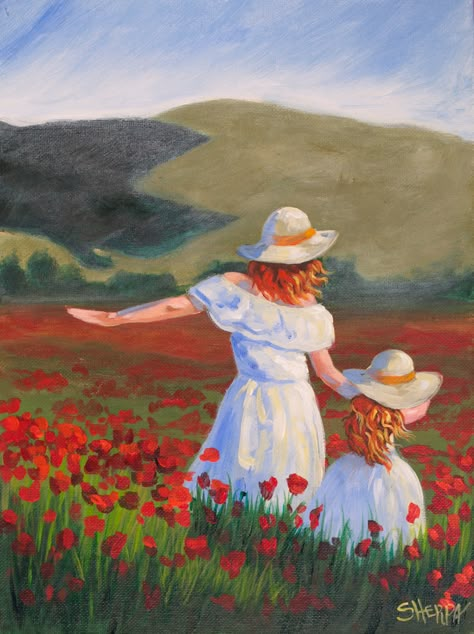 Paintings To Give To Your Mom, Paintings Ideas For Mom, Paintings For Your Mom, Mother Painting Ideas, Canvas Painting For Mom, Mom Art Mothers, Mom Painting Ideas, Cute Paintings For Mom, Mom And Daughter Painting