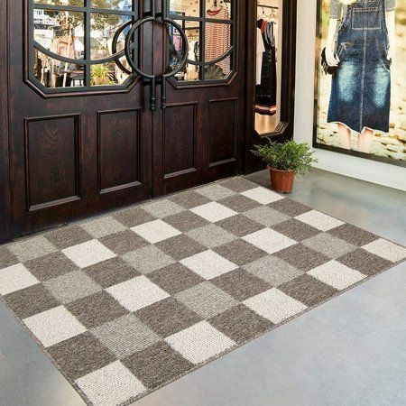 "\" Product Description HEBE Indoor Doormat 24\" x 36\" Front Back Door Mat Non-Slip Mud Dirt Trapper Mats Entrance Front Door Rug Shoes Mat Brown HEBE Indoor Non-Slip Doormat Absorbent Mud Trapper Entryway Door Mat Rug 24\" x 36\" Brown Are you tired of wiping or sweeping your floors all over again right after you've finished cleaning, just because your shoes or pets brought the dust in when they came? The stylish and environmentally dirt trapper door mat is ideal product for you to easily keep Farmhouse Runner Rug, Modern Doormats, Front Door Rugs, Porch Rug, Door Rug, Front Door Rug, Indoor Door Mats, Indoor Doors, Front Door Mats