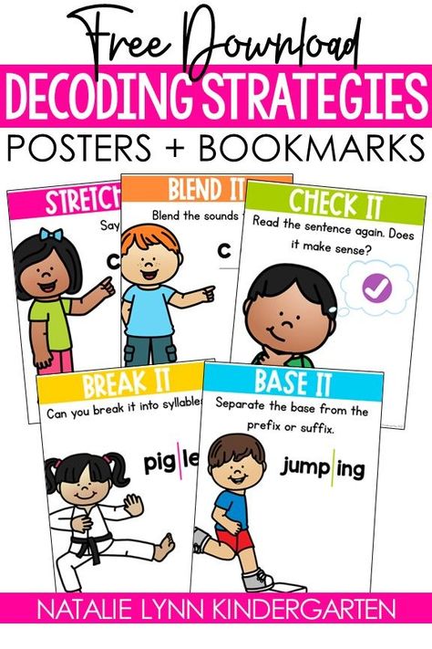 Reading Intervention Classroom, Reading Strategy Posters, Elementary Literacy Activities, Active Reading Strategies, Phonics Assessments, Word Study Activities, Reading Strategies Posters, Decoding Strategies, Intervention Classroom