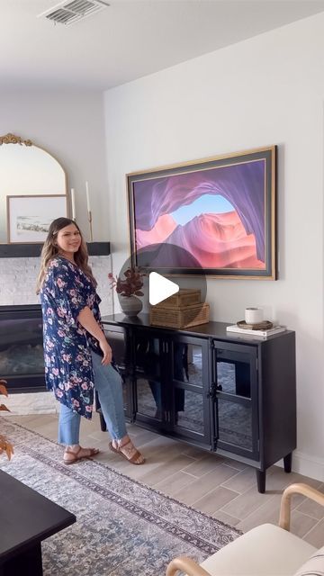 Lauren | Interior Design & Home Decor on Instagram: "✨SALE✨The Samsung Frame TV and the decorative wood frame are currently on sale! This TV only goes on sale a few times a year, so if you’ve been eyeing it, now is the time!! 

✨Comment SHOP and I’ll send you the 🔗 ✨

Modern home, home decor finds, wall art, wall decor, interior design, home design, design ideas
#samsungframetv #wallartwork #walldecorations #frametv #livingroomdecor #bedroomdecoration #modernhomedesign #ltkhome" Samsung Frame Tv On Wall, Samsung The Frame Tv Living Room, Wall Decor Interior Design, Samsung Tv Frame, Home Decor Finds, Decorative Wood, Now Is The Time, Samsung Frame Tv, Living Room Tv