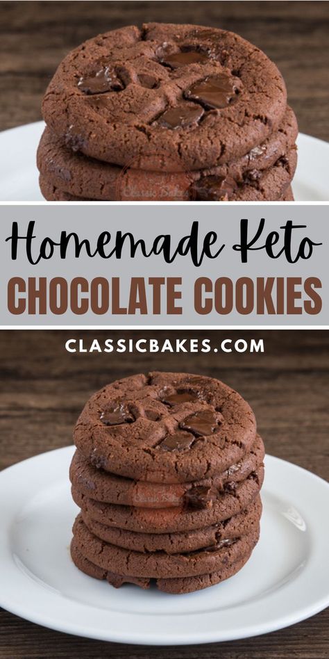 Keto Chocolate Cookies, Sugar Free Desserts Easy, Galletas Keto, Cocoa Powder Recipes, Midnight Cravings, Cocoa Powder Cookies, Keto Cookie Recipes, Postre Keto, Keto Chocolate Chip Cookies