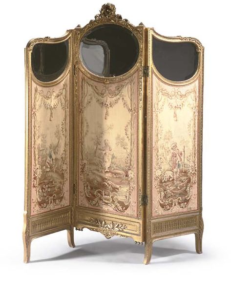 Folding Screen Room Divider, Dressing Screen, Floor Screen, Three Fold, Room Screen, Panel Room Divider, Folding Screen, Dollhouse Decor, Louis Xvi Style