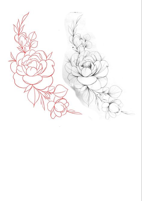 #tattoo #tattooideas #tattooart #tattoodesign #tattoomodel #stencil #peonies #peony #peonytattoo Peony Tattoo Hip Thigh Piece, Peony Tattoo Lower Back, Peony Flower Tattoo Stencil, Light Pink Peony Tattoo, Pioni Flowers Tattoo Design, Floral Tattoo Stencil Outline, Peony Tattoo Minimalist, Peonie Tatoos, Peony Tattoo Design Drawing