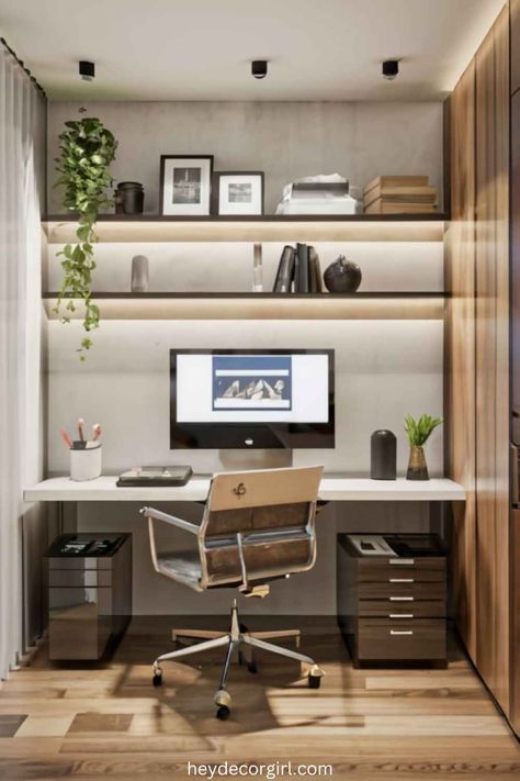 21+ Best Small Home Office Setup Ideas [Design ideas] Small At Home Office, Small Home Office Setup, Small Office Ideas Home, Corner Desk Ideas, Home Office Setup Ideas, Office Ideas Home, Mini Office, Small Home Offices, Adjustable Chairs