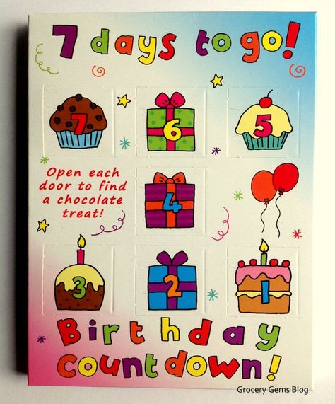 Countdown Birthday, Birthday Countdown, Birthday Chocolate, Birthday Chocolates, Day Countdown, Countdown Calendar, Good Morning Gif, 6th Birthday Parties, Chocolate Treats