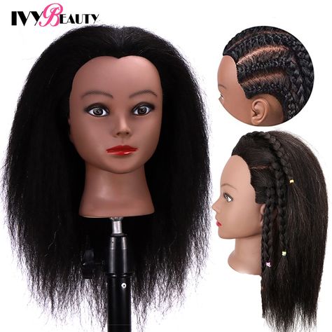 Female Mannequin Head With Hair For Braiding African Mannequin Practice Hairdressing Training Head Dummy Head For Cosmetology| | - AliExpress How To Make Braids, Black Mannequin, Hairstyle Braided, Braids Knotless, Hairdressing Training, Tan Skin Blonde Hair, Curly Hair Braids, Female Mannequin, Braided Bun Hairstyles