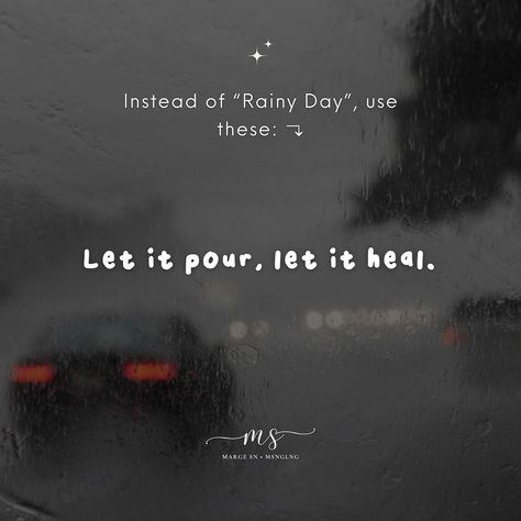 instead of “Rainy Day” use these: 🥰 #Rain #gloomy #rainyday #rainyseason #dayinmylife #quotes #quotesoftheday #caption #notes #instagramtips #randomthoughts #fyp #margesn #smm Overcoming Quotes, Day Captions, Rainy Season, Instagram Tips, Instagram Captions, Rainy Days, Rainy Day, Healing, Let It Be