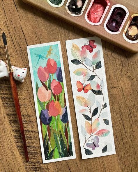 Witchuda Sue Miano on Instagram: "Thinking of spring in a cold and windy day. . . . . . . . #colorsbysue#bookmarks #watercolorbookmarks #bookmarklove #paintdaily #watercolorfloral #floralart" Spring Bookmarks, Bookmarks Ideas, Book Marker, Paint Inspo, Bookmark Ideas, Watercolor Bookmarks, Diy Bookmarks, Book Markers, Windy Day