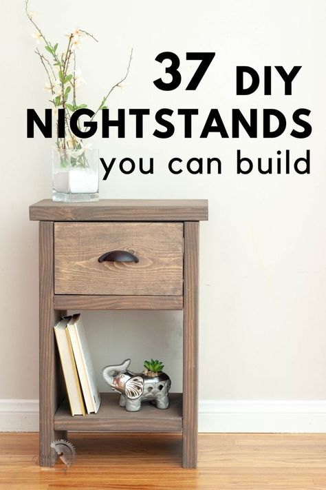 Diy Bedside Table, Diy Bedside, Wood Crafting Tools, Diy Nightstand, Hidden Compartments, Прикроватные Тумбочки, Woodworking Classes, Diy Simple, Popular Woodworking