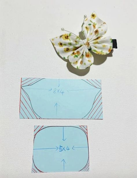 Hair Ribbon Sewing Pattern, Butterfly Hair Bow, Hair Bows Diy Ribbon, Embroidered Hair Bows, Diy Hair Accessories Ribbon, Ribbon Crafts Diy, Fabric Hair Bows, Bows Diy Ribbon, Handmade Hair Clip