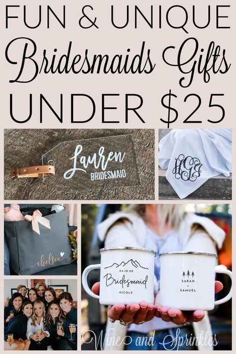 Unique Bridesmaid Gifts, Bridesmaid Gifts From Bride, Diy Bridesmaid Gifts, Bridesmaid Proposal Diy, Best Bridesmaid Gifts, Bridesmaid Diy, Bridesmaid Gifts Unique, Bridesmaid Proposals, Gifts Under 25