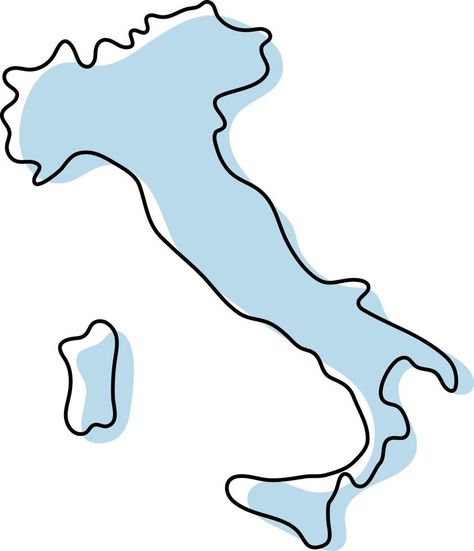 Outline Of Italy Tattoo, Italy Map Illustration, Italy Clipart, Italy Tattoo, Italy Illustration, Blue Sketch, Map Of Italy, Map Sketch, Map Outline