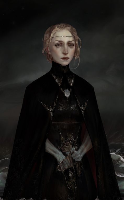 Medieval Queen Character Design, Dnd Queen, Olya Bossak, Queen Concept Art, Sea Character, Mroczny Elf, Sea Portrait, Mansion Art, Vampire Masquerade