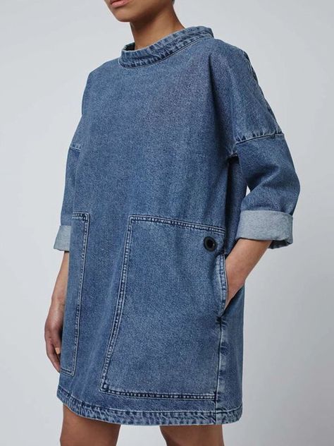 Sundress Long, Weaving Dress, Nordstrom Jeans, Inexpensive Dresses, Long Sleeve Denim Dress, Vintage Dresses Casual, Vestidos Retro, Denim Inspiration, Denim Ideas