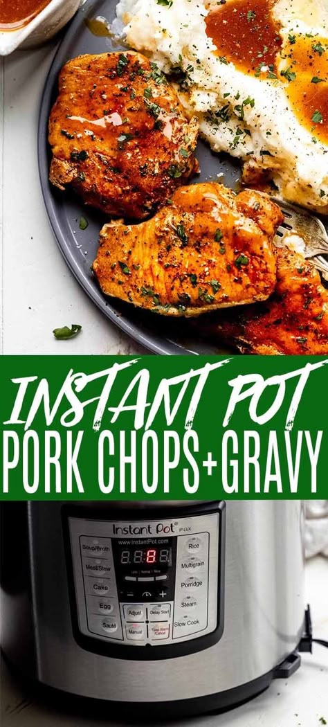 Cooking Frozen Pork Chops, Pressure Cooker Pork, Instant Pot Pork Chops, Pork Chops And Gravy, Cooking Pork Chops, Instant Pot Pork, How To Cook Pork, Best Instant Pot Recipe, Electric Pressure Cooker