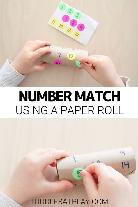 These Paper Roll Number Match Activity requires only a couple of materials plus a paper roll that anyone can find in their home! I love recycled crafts and activities and this activity is perfect. You’ll need a paper roll, dot stickers and a permanent marker. That’s it! About 5 minutes of effort and you’ve got a great educational activity for your child 🙂  #paperrollcrafts #learningnumbers Number Activities Preschool, Numbers Activities, Preschool Numbers, Numeracy Activities, Dot Stickers, Learn Numbers, Preschool Activities Toddler, Kids Daycare, Counting Activities