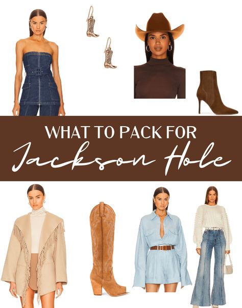 What to Wear in Jackson Hole - Cute Outfits to Pack for a Trip to Jackson Hole, Wyoming - JetsetChristina Wyoming Clothing Style, Jackson Hole Wyoming Fall Outfits Women, What To Wear In Jackson Hole Winter, Jackson Hole Fashion, Wyoming Outfit Spring, Mountain Bachelorette Outfits, Jackson Hole Outfits Spring, Jackson Hole Wyoming Spring Outfits, Jacksonhole Wyoming Outfits