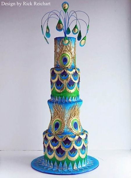 peacock cake. Peacock Wedding Cake, Peacock Cake, Peacock Wedding Theme, Cake Wrecks, Wedding Cake Pictures, Giant Cupcakes, Tiered Cake, Indian Wedding Cakes, Peacock Wedding