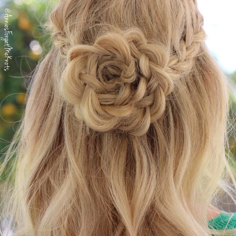 How To: Flower Braid Braid Flower Hairstyles, Braided Flower Hair, Flower Braid Tutorial, Braided Flower Hairstyles, Flower Girl Hairstyles Braid, Rose Braid Hair, Wedding Flower Girl Hairstyles, Flower Braid Hairstyles, Hair Flower Braid