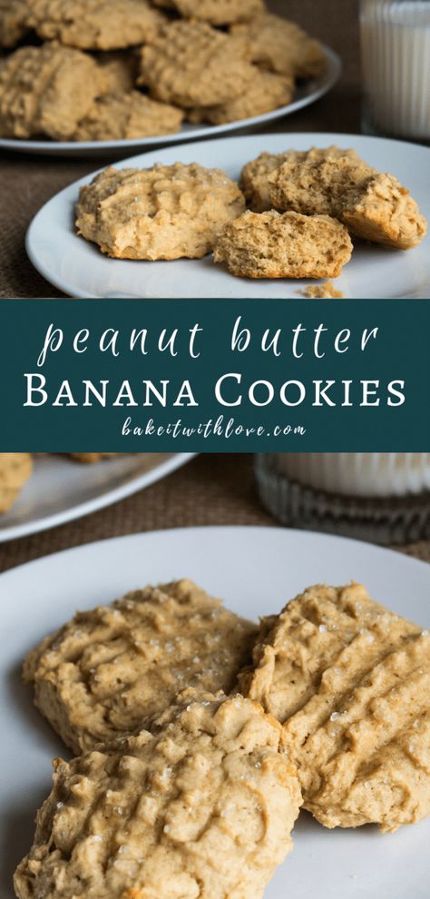 Peanut Butter Banana Recipes, Peanut Butter Banana Cookies, Cookies Banane, Banana Cookie Recipe, Easy To Make Cookies, Banana Bread Cookies, Healthy Food Menu, Make Cookies, Banana Cookies