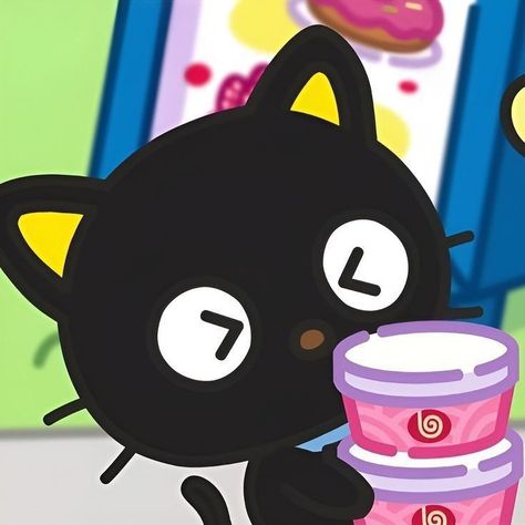 Choco Cat, Sanrio Aesthetic, Follow Me, Pink, Black