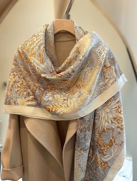 🌟 Elevate Your Everyday Elegance with Our  Silk and Wool Scarf 🌟 Indulge in the epitome of luxury and versatility with our exquisite  Silk and Wool Scarf. Crafted to perfection, this multifunctional accessory is more than just a scarf - it's a statement of timeless sophistication and female elegance. 🌸 Perfect for casual occasions autumn and winter, whether it's a leisurely stroll through the autumn leaves, a springtime picnic in the park,  this silk and wool scarf adds a touch of refinement Scarf Women Winter, Scarf Square, Luxury Scarves, Stole Scarf, Square Silk Scarf, Large Scarf, Silk Shawl, Wool Shawl, Silk Wool