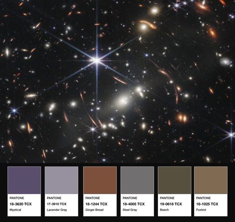 Solar System Color Palette, Pantone Swatch, James Webb Telescope, Pantone Matching System, Webb Telescope, Pantone Swatches, Pantone Universe, James Webb, James Webb Space Telescope