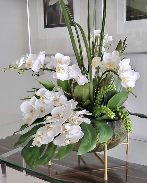 Silk Orchids Arrangements, Yellow Flower Arrangements, Artificial Flowers Decor, Orchid Flower Arrangements, Floral Art Arrangements, Large Floral Arrangements, Large Flower Arrangements, Flower Arrangement Designs, Artificial Floral Arrangements