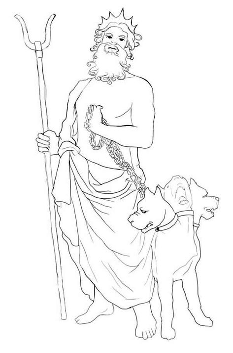 How to Draw Hades and Cerberus Coloring Page Hades Drawing Greek Mythology, Greece Coloring Pages, Hades And Cerberus, Hades Drawing, Greek Drawing, Hades Greek Mythology, Cross Coloring Page, Bratz Coloring, Greek Mythology Gods