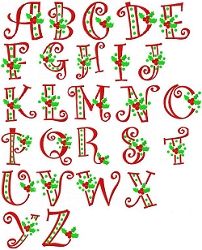 Christmas Holly Letters - 4x4 | Alphabets | Machine Embroidery Designs | SWAKembroidery.com Christmas Fonts Alphabet, Alphabet Christmas, Christmas Fonts Free, Christmas Font, Holiday Fonts, Christmas Alphabet, Christmas Doodles, Hand Lettering Alphabet, Christmas Fonts