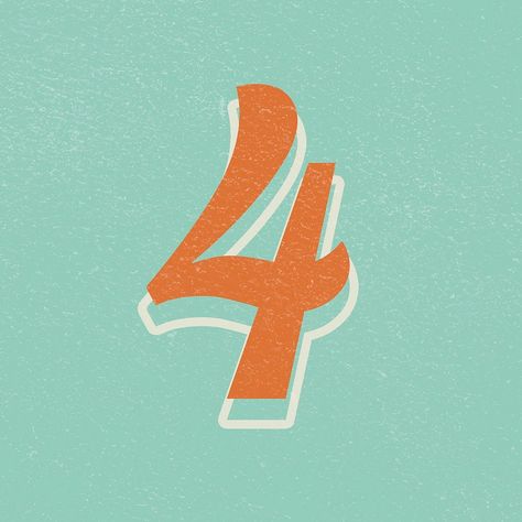 Number four 4 retro vintage font | premium image by rawpixel.com / jingpixar Site Design Ideas, Cutout Letters, Vintage Business Cards, Number Four, Vintage Font, Vintage Business, School Stickers, Bold Fonts, Number 4