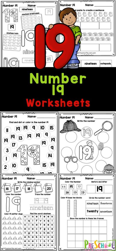 These super cute, free printable number 19 worksheets are a great way to start teaching preschool, pre-k, and kindergarten age kids about numbers! This pack of tracing number 19 pages are perfect for learning to recognize number fifteen, understanding it’s value, and writing it too! Simply print the number 19 tracing worksheet pages and you are ready for a no-prep math activity for young learners. Number 4 Worksheets For Preschool, Number Recognition Worksheets, Printable Math Games, Counting Activities Preschool, Shape Activities Preschool, Free Printable Numbers, Preschool Counting, Math Pages, Preschool Tracing