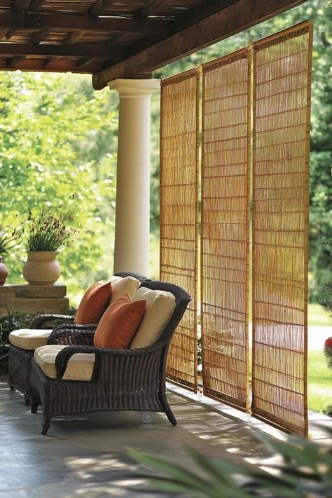 "Create a peaceful outdoor retreat with DIY Outdoor Privacy Screens! 🌿🛠️ Perfect for adding privacy and style to your garden. 🌟✨ #PrivacyScreens #DIYOutdoorProjects #GardenInspiration" Porch Privacy Screen Ideas, Hanging Privacy Screen Outdoor, Veranda Privacy Ideas, Porch Privacy Ideas Diy Cheap, Pergola Privacy Ideas, Porch Screen Ideas Patio Privacy, Back Porch Privacy Ideas, Porch Privacy Wall, Front Porch Privacy Ideas