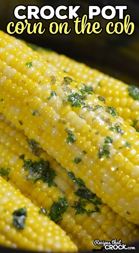 Crock Pot Corn on the Cob is the easiest way to make perfect corn on the cob every time! Let us show you how simple it is to make. It is a great way to fix up a batch of 6-8 ears for a cook-out with family and friends. via @recipescrock Corn On The Cob In A Crock Pot, Corn On Cob Crockpot Crock Pot, How To Cook Corn On The Cob For A Crowd, Corn On The Cob For A Party, Corn On The Cob Slow Cooker, Make Ahead Corn On The Cob, Best Way To Make Corn On The Cob, Corn On The Cob For A Crowd, Ways To Cook Corn On The Cob