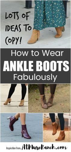 Outfits With Ankle Boots Fall, Ankle Boots Over 50 For Women, Lace Up Ankle Boots Outfit How To Wear, Wearing Boots With Dresses, Short Boot Outfits, How To Wear Boots With Dresses, How To Wear Ankle Boots With Skirts, High Heel Ankle Boots Outfit How To Wear, How To Style Ankle Boots With Jeans