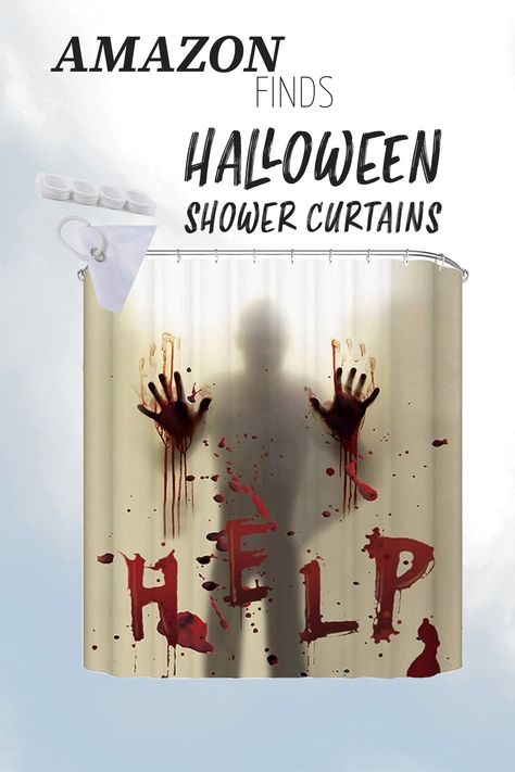 Halloween Shower Curtain, Halloween Bathroom, Plastic Shower, Bathroom Curtain, Shower Curtain Rods, Decoration Originale, Trendy Bathroom, Bathroom Shower Curtains, Halloween Horror