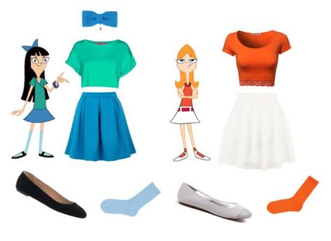 Stacy And Candace, Coustems Ideas, Candace From Phineas And Ferb, Girl Group Halloween Costumes, Teenage Halloween Costumes, Cute Group Halloween Costumes, Matching Halloween Costumes, Duo Costumes, Bff Halloween Costumes