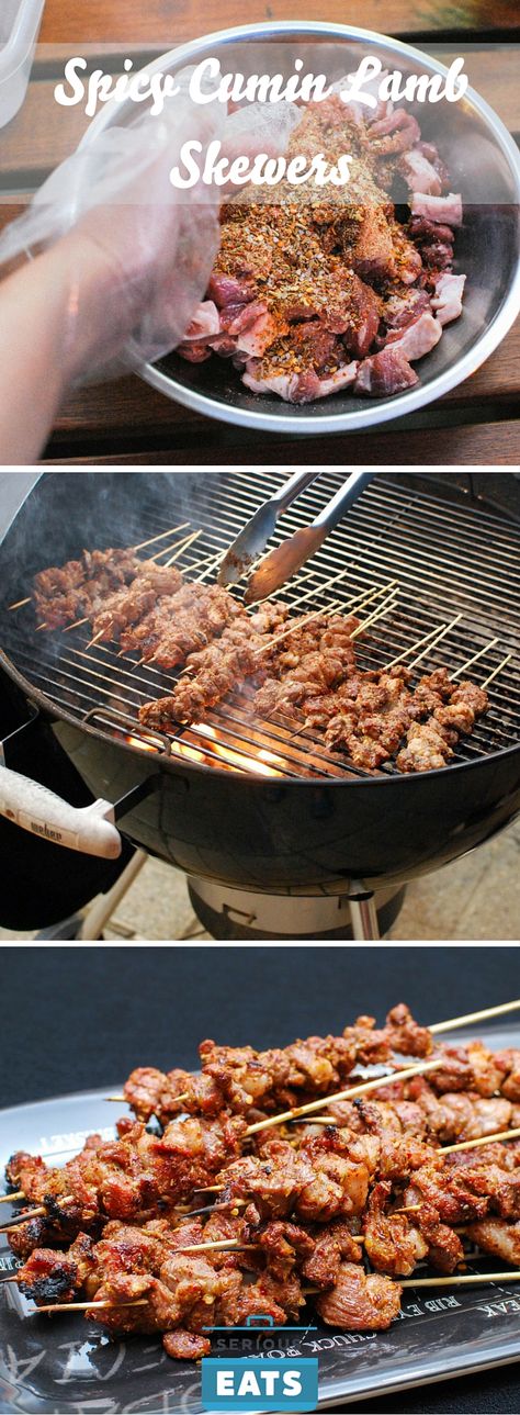 Cumin Lamb Skewers, Chinese Skewers Street Food, Chinese Bbq Skewers, Lamb Skewers Recipes, Cumin Lamb, Spiced Lamb, Chinese Street Food, Lamb Skewers, Roasted Meat