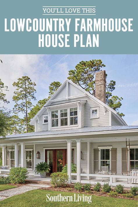 Low Country Farmhouse, Southern Cottage House Plans, Low Country House Plans, Low Country House, Country Cottage House Plans, Southern Living House, Southern Farmhouse, Southern Cottage, Southern Living House Plans