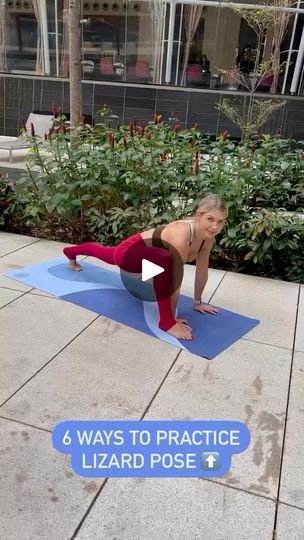 83K views · 4.8K reactions | SIX WAYS TO PRACTICE LIZARD POSE: 🧘‍♀️🦎

Join Our Newsletter For more yoga tips and tutorials 🥰
Link in bio ✨🔗
-
By @natamaher_yoga 
-
Start with lizard lunge with hands on the inside of your front foot, arms straight.

1️⃣ Active Lizard - extend your fingertips forward, lean forward.

2️⃣ Classic Lizard - elbows down on the floor or on the blocks

3️⃣ Twisted Lizard - quad stretch, pull the back foot towards your butt with an opposite hand

4️⃣ Airplane Lizard - bring your shoulders under the knee, extend your arms to the sides, parallel to the floor

5️⃣ Bound Lizard - from Airplane Lizard, interlock your hands behind your back

6️⃣ Flying Lizard - get into an arm balance and lift the back foot, you can keep your back leg straight or bent

Lizard Pose (Ut Crazy Yoga Poses, Flying Lizard, Arm Balance, Quad Stretch, Arm Balances, Yoga Postures, Yoga Tips, The Blocks, Yoga Poses